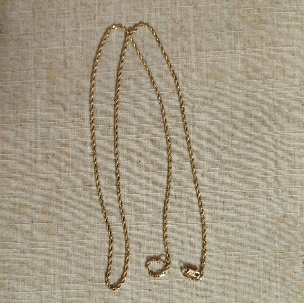 2mm  14K yellow gold rope necklace